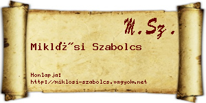 Miklósi Szabolcs névjegykártya